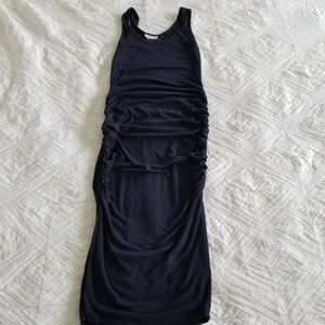 Ingrid and Isabel navy ribbed maternity dress